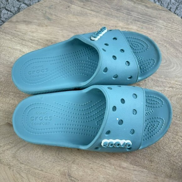 Crocs Slide Sandals Womens Size 6 Blue Slip-On Casual‎ Shoes - Picture 6 of 8